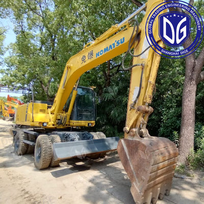 Oorsprong Japan PC150W Gebruikte Komatsu Wheel Excavator PC150W Excavator Tweedehands Komatsu Hydraulische Excavator PC150W