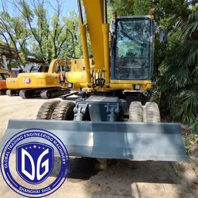 Oorsprong Japan PC150W Gebruikte Komatsu Wheel Excavator PC150W Excavator Tweedehands Komatsu Hydraulische Excavator PC150W
