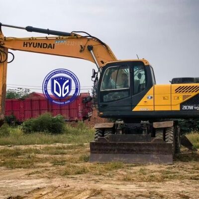 Gebruikte Hyundai 210W-9VS mobiele graafmachine te koop, populaire verkoop, 21 ton graafmachine